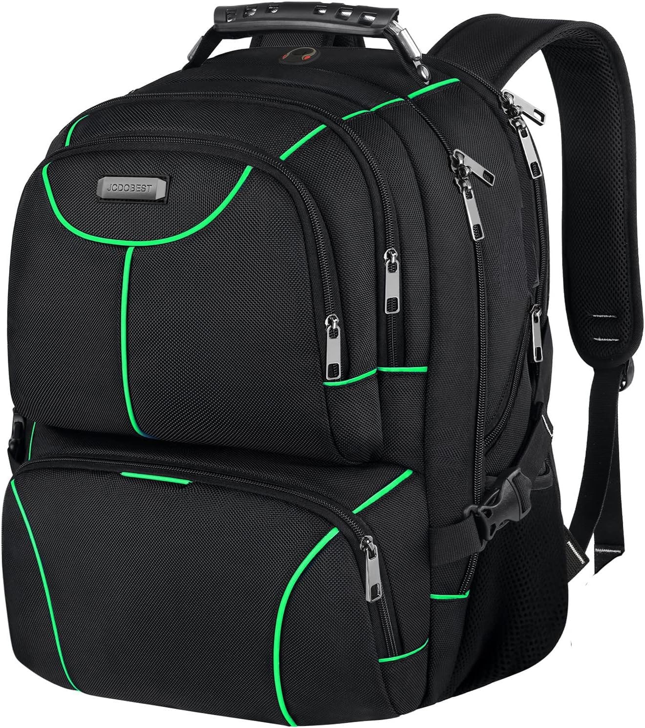 Laptop Backpack, 15.6 Inches, Green, Unisex, Waterproof, USB Charging Port, I…