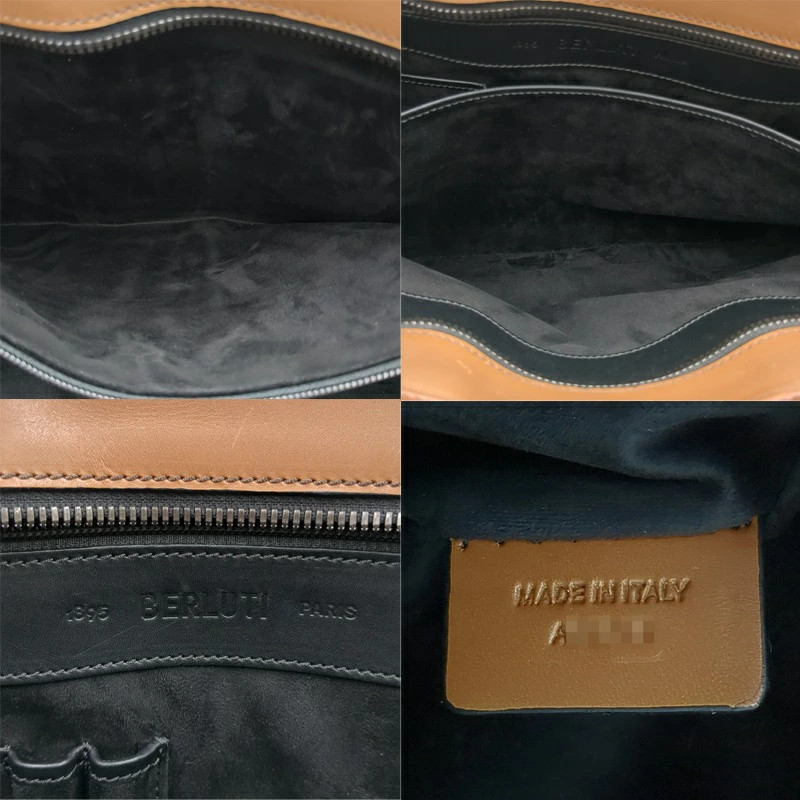 Berluti Briefcase Calligraphy Brown Leather W40×D8×H29cm Business Bag Men’s Au