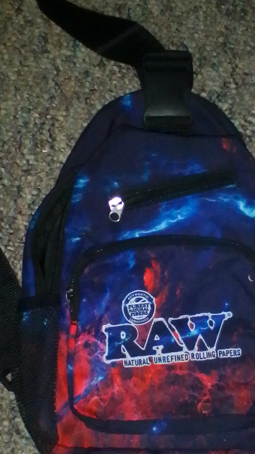 RAW Crossbody Sling Bag Multicolor Abstract Adjustable Strap Pockets