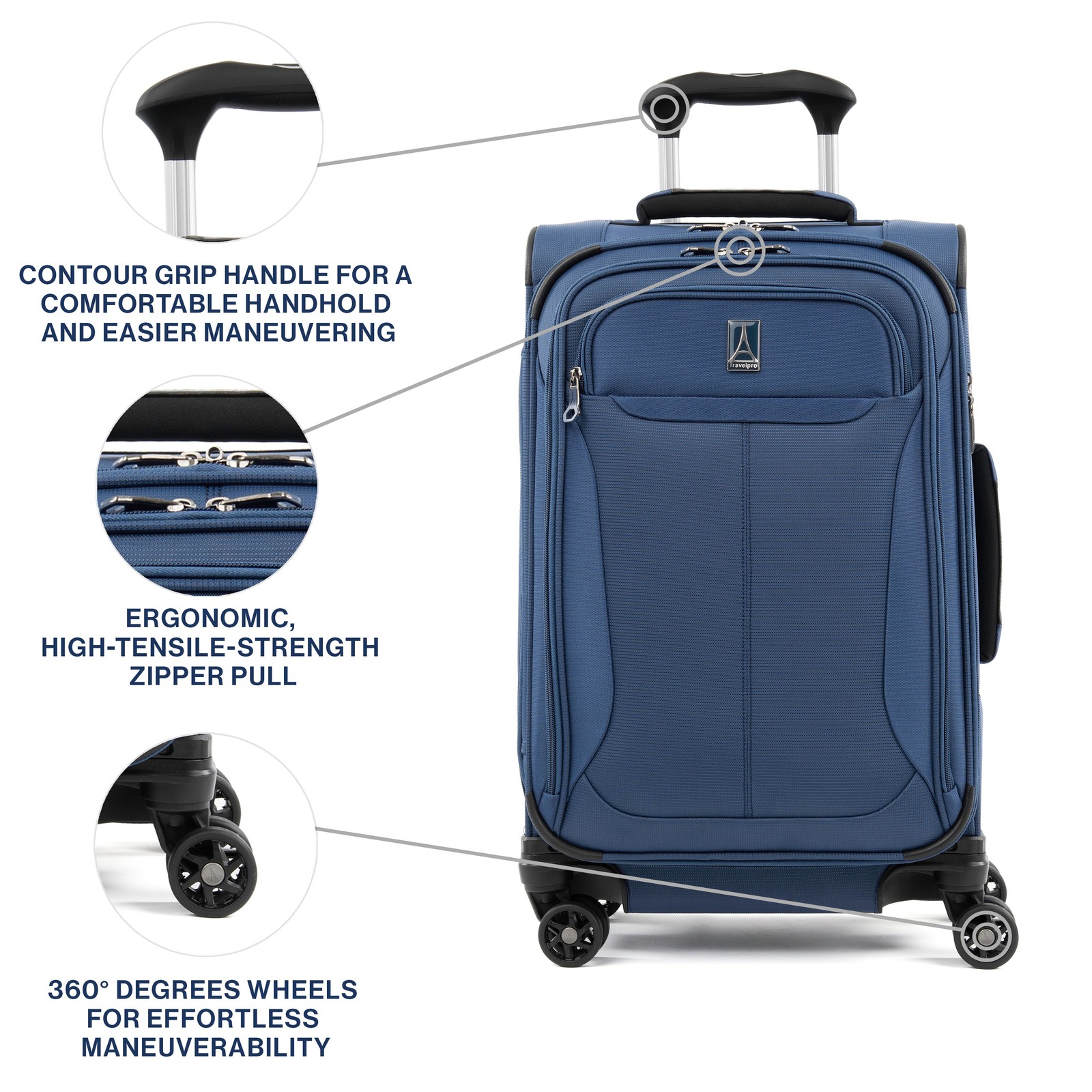 Travelpro Tourlite Softside Expandable Luggage with 4 Spinner Wheels, 21 In U45