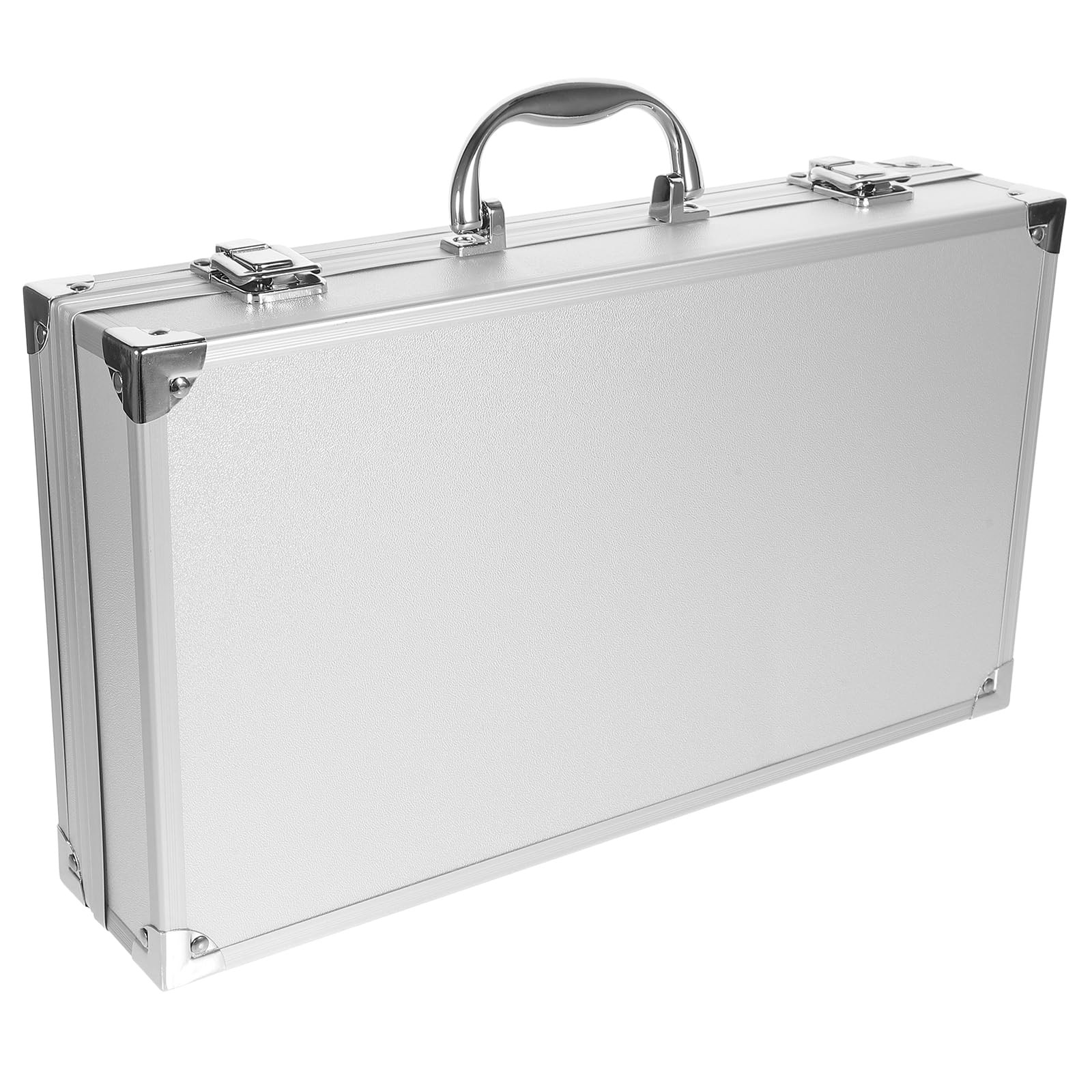 Aluminum Attache Briefcase – 14inch Lock Metal Carrying Case with Ripple Foam