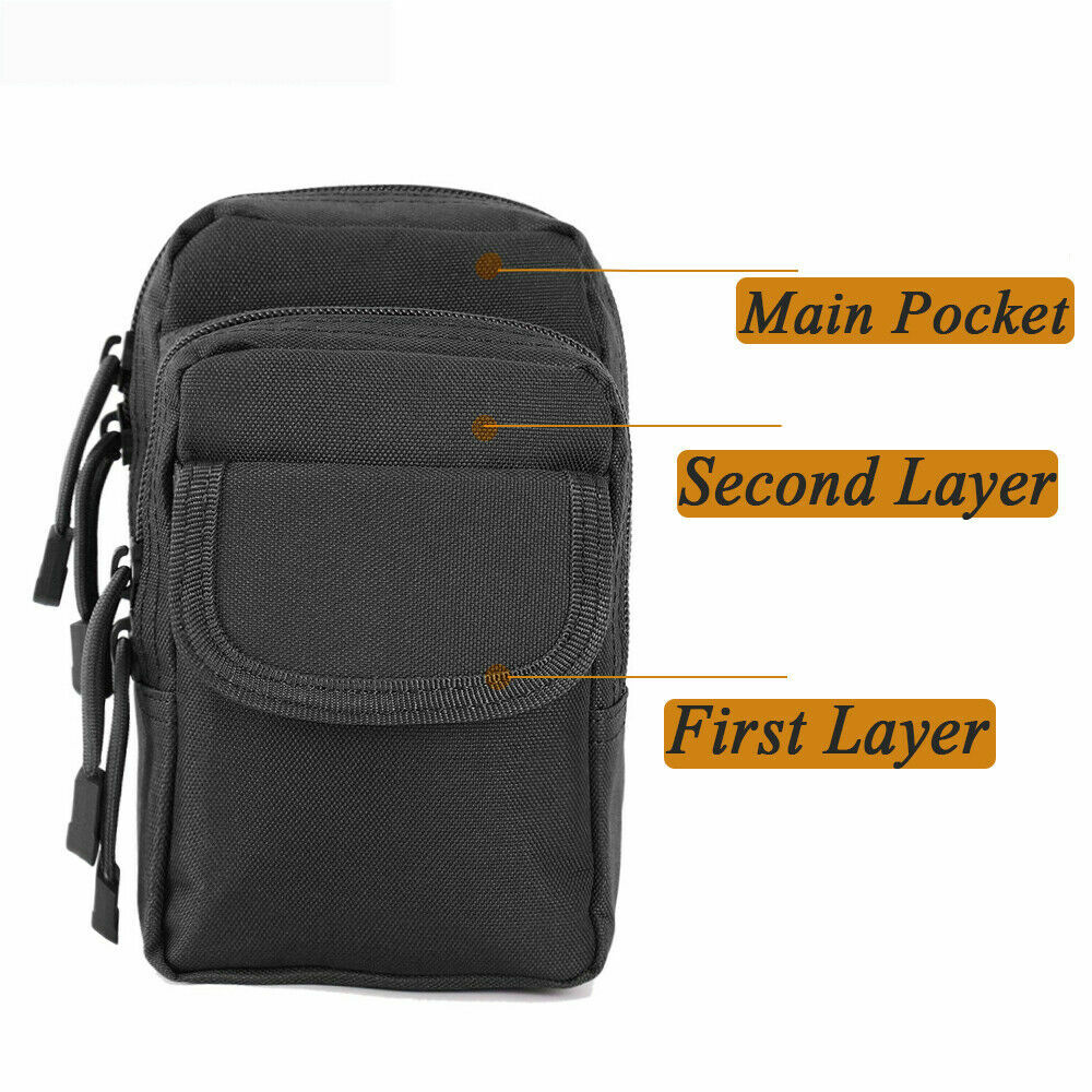 Tactical Molle Pouch EDC Multi-purpose Belt Waist Pack Bag Utility Phone Pocket
