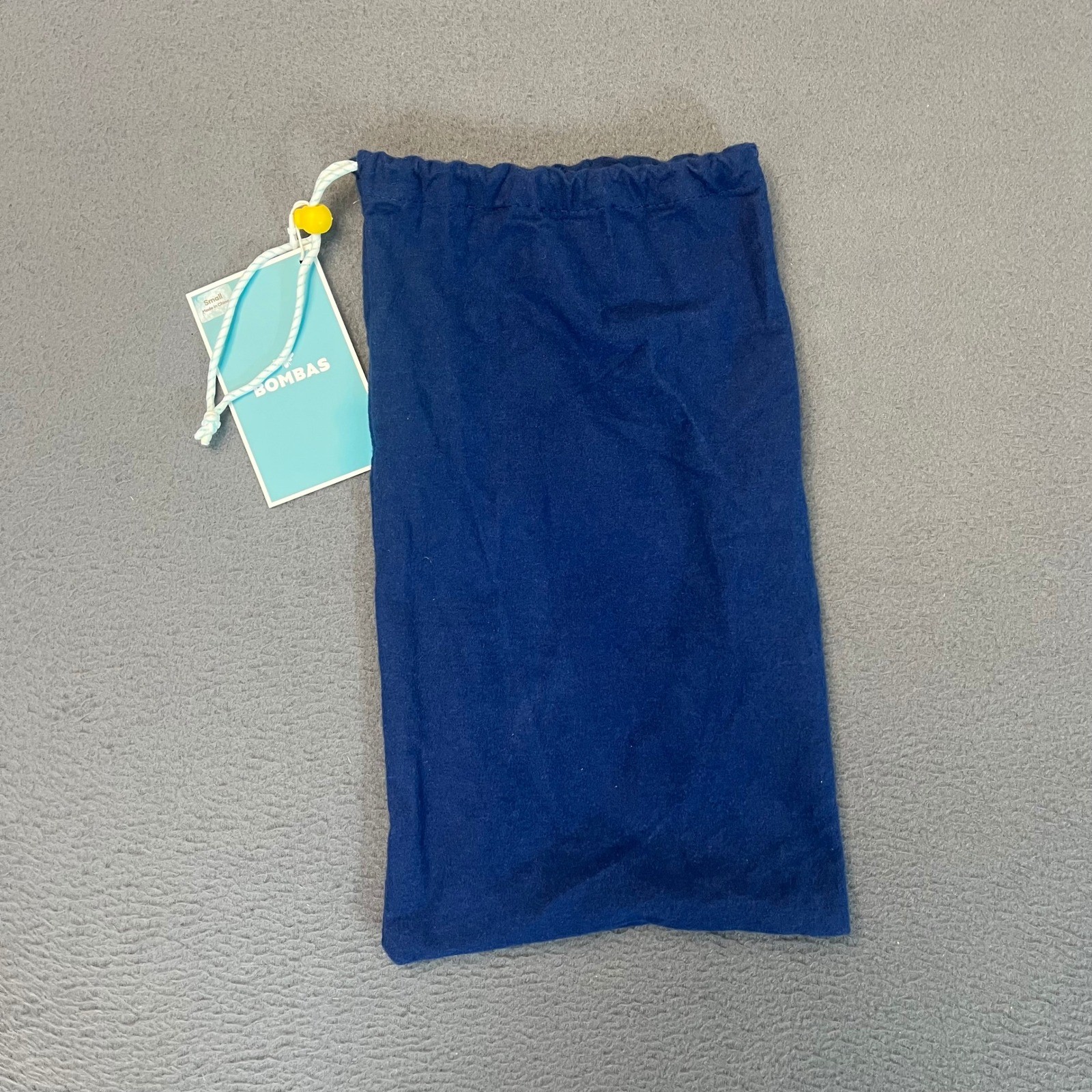Bombas Navy Blue Small Drawstring Bag One Size Pouch Unisex NWT 7.5 x 14L
