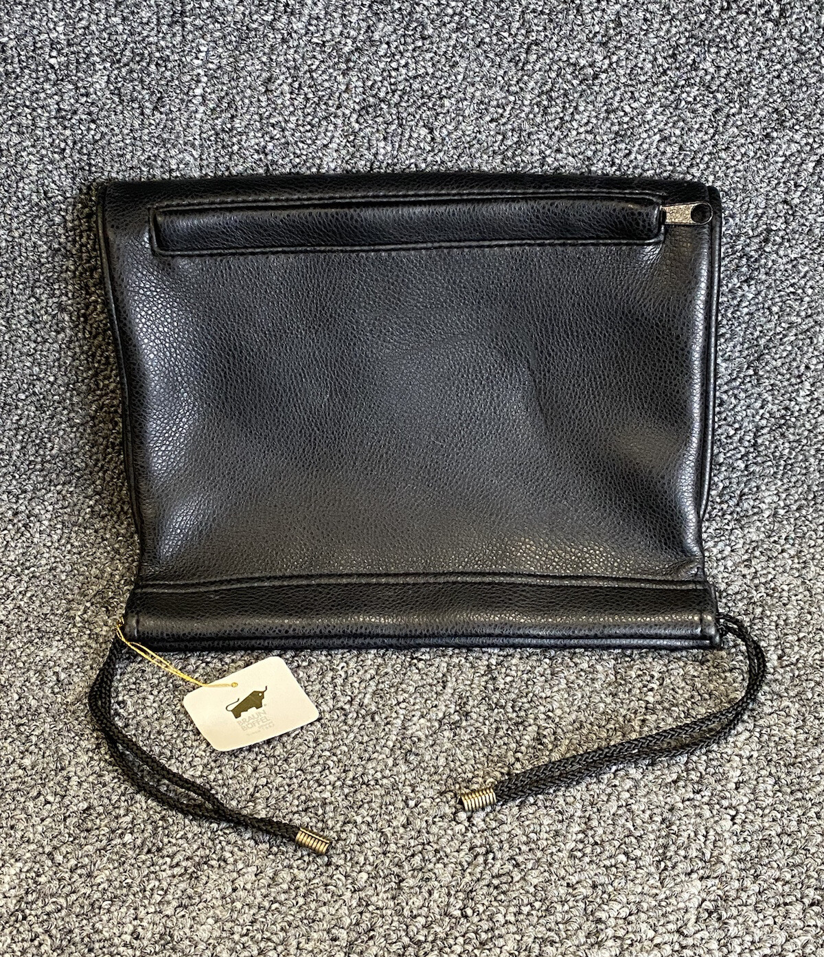 Braun Buffel Germany Black Leather Drawstring Shoe Bag ~ New with tags