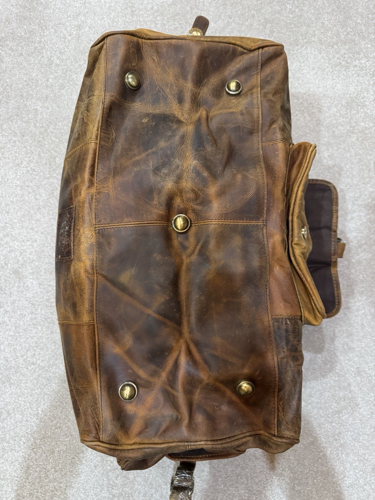 Sam’s Buffalo 20” Retro Leather Duffel Bag, Recondite Sepia**FAST FREE SHIP**