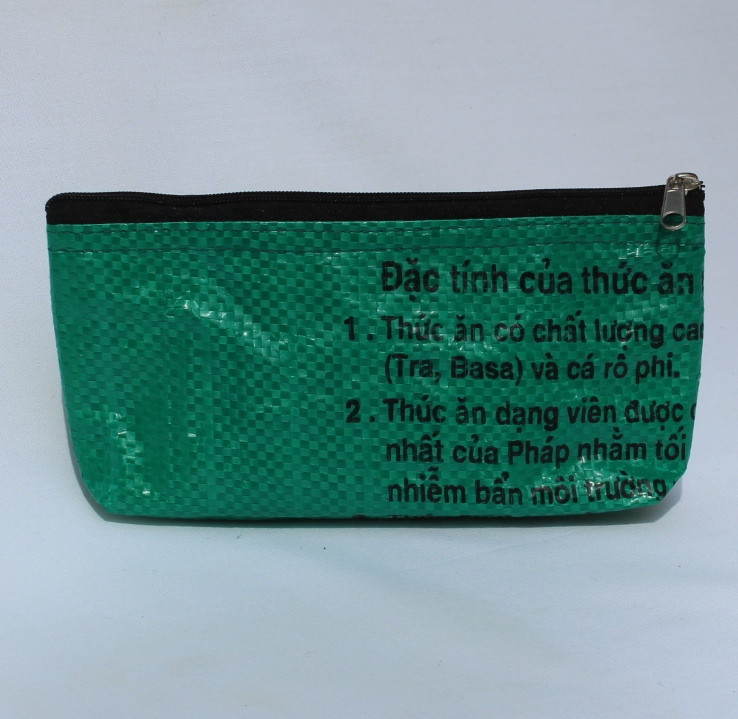 Recycled Fish Feed Pencil Case Hand Made in Cambodia Fairtrade