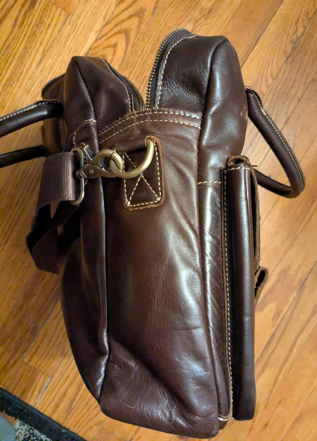 Leather briefcase for men – brown, used but excellent condition