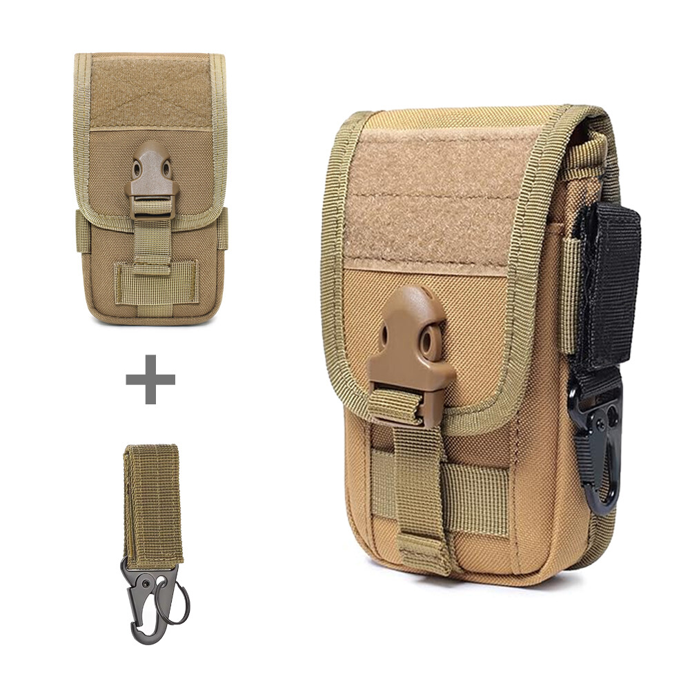 Tactical Molle Cell Phone Pouch Nylon keys Bag with Key Ring for Outdoor Hiking