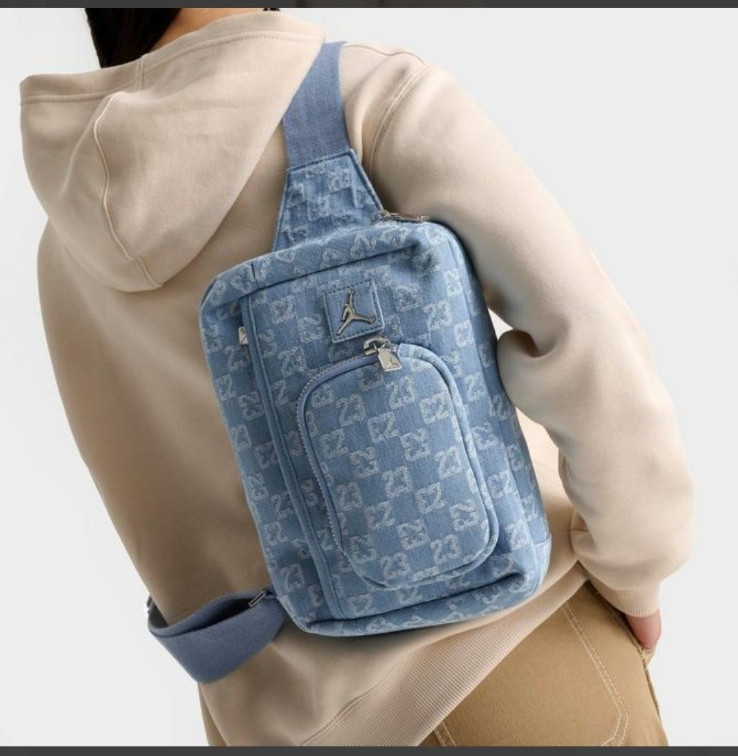 Jordan Monogram Denim Crossbody Bag 23 Logo MA9062-571 Limited Edition New