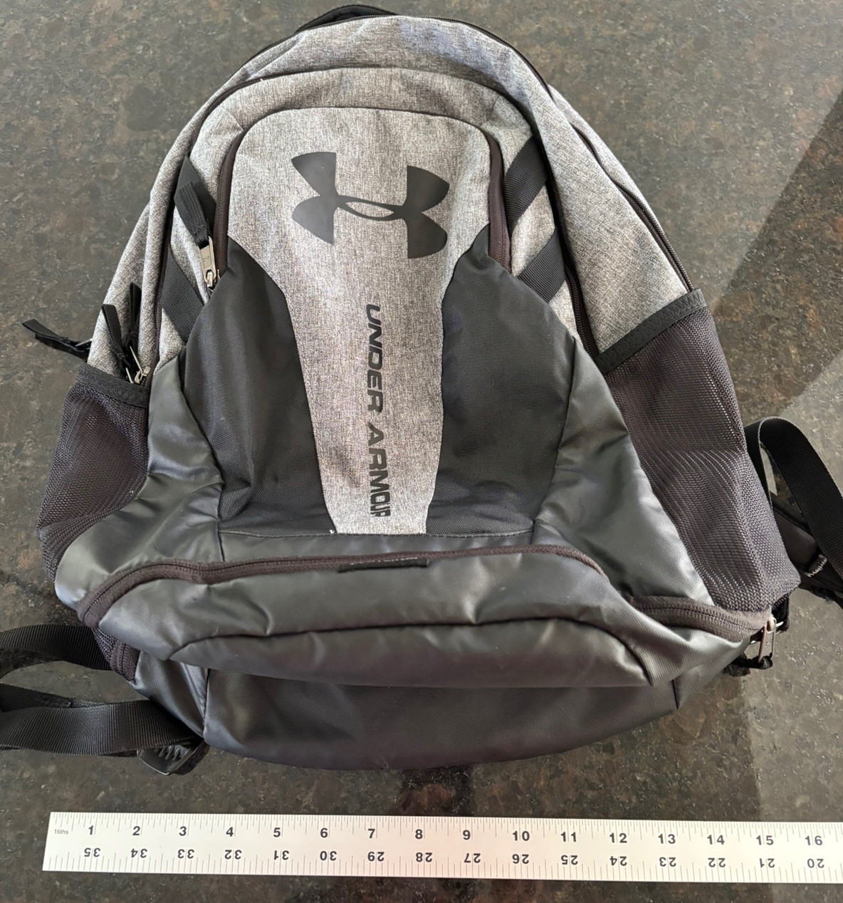 Under Armour Hustle 5.0 Backpack Storm Black Grey Clean Built To Handle Anything