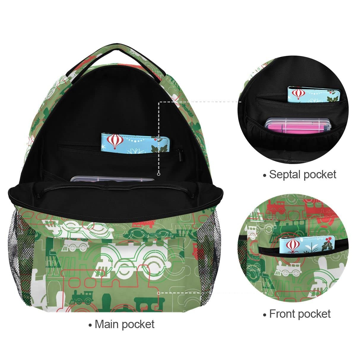 Train Steam Backpack Laptop Bag Daypack Travel School Backpack For Boys New