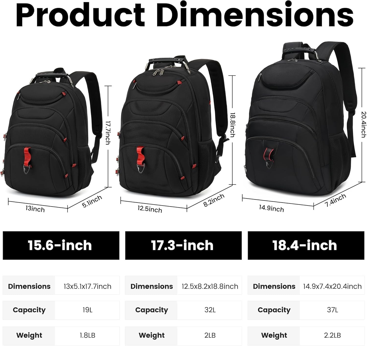 Waterproof Laptop Backpack for Men, 15.6 Inch with USB Port, Anti-Theft Design
