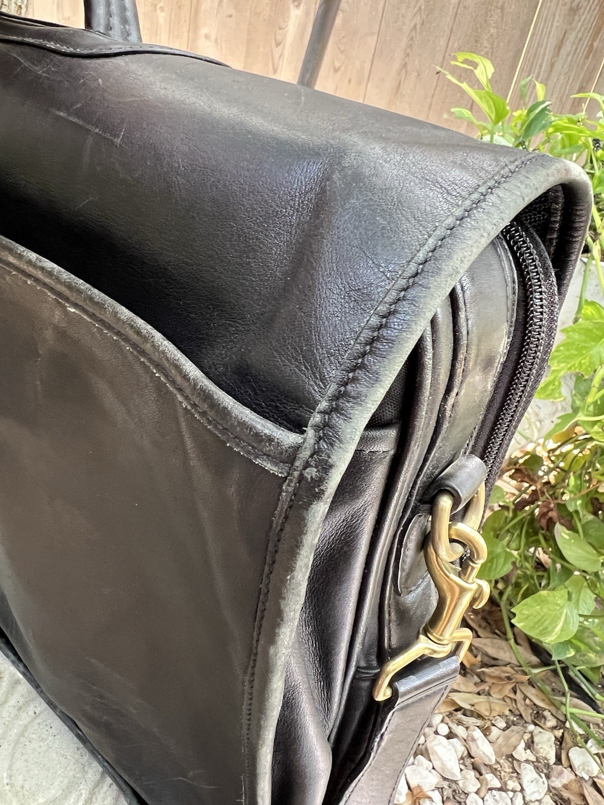 COACH Prescott Diplomat Black Leather Briefcase 0532 Turnlock Organizer Laptop