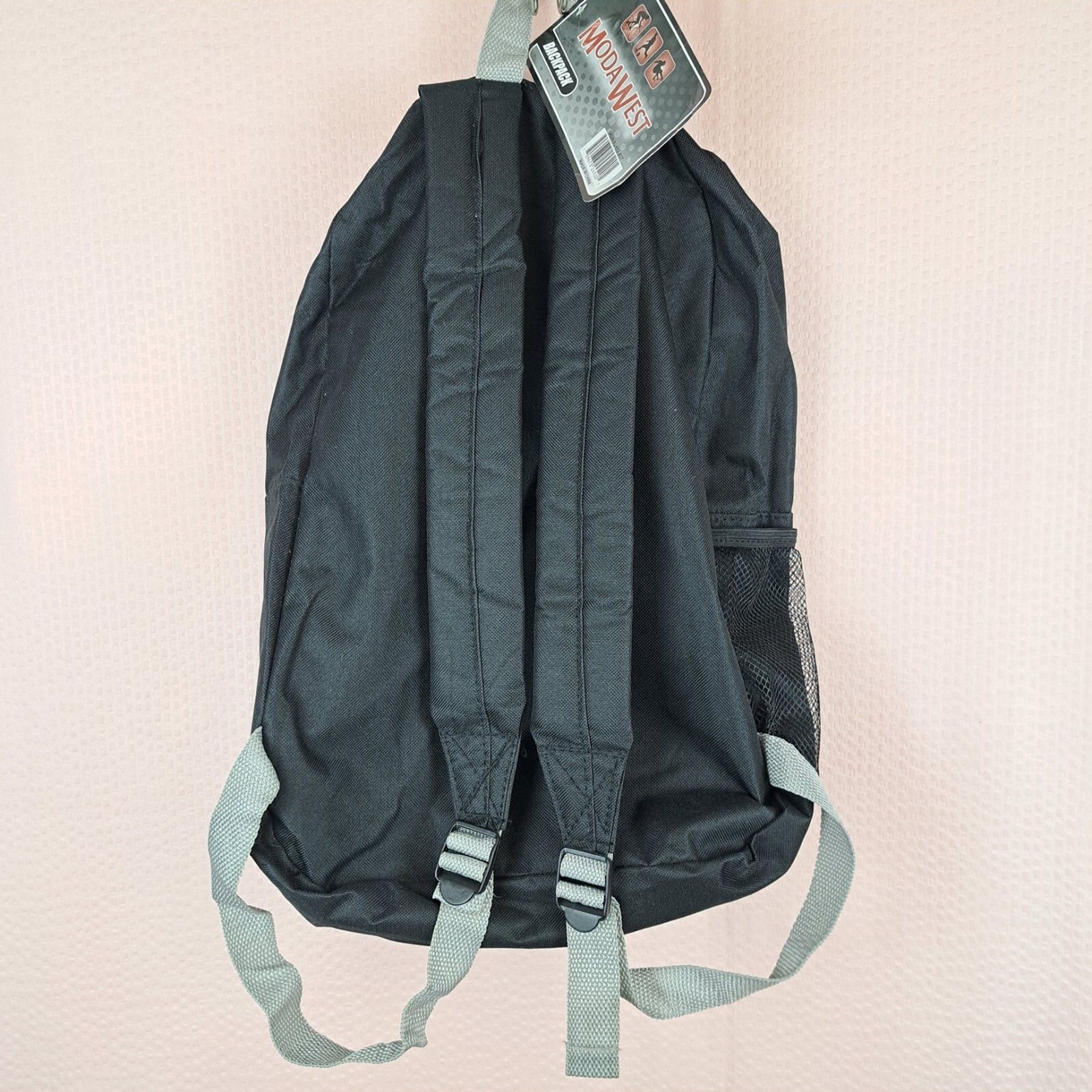 NEW Moda West Black Backpack Black and Blue Lace Up Lightweight