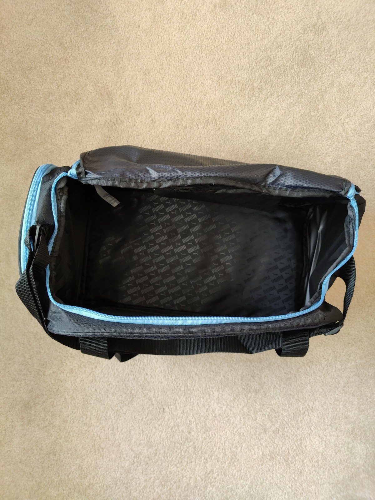 PUMA Form Factor 2.0 Duffel Bag – Black and Blue – Rare Graphics!