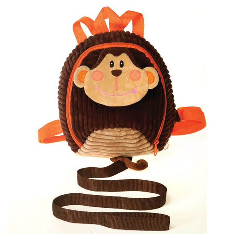 Backpack 11″ Plush Monkey Corduroy Detachable Harness Leash Age 3+ NEW