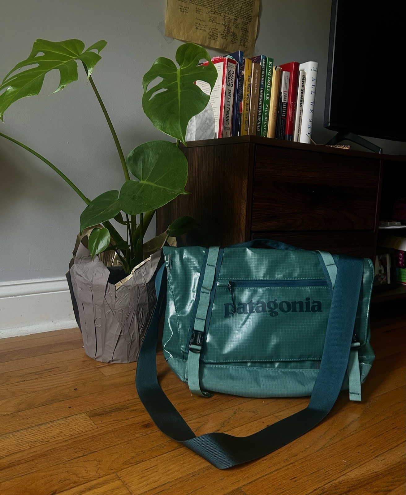 Patagonia Green Messenger Bag Medium Buckle Closure Adjustable Strap