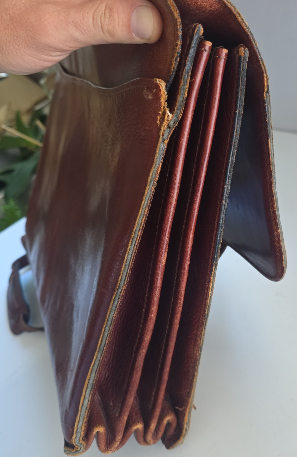 CLASSIC Vintage Leather BOSCA Executive Business Professional Briefcase Bag Men