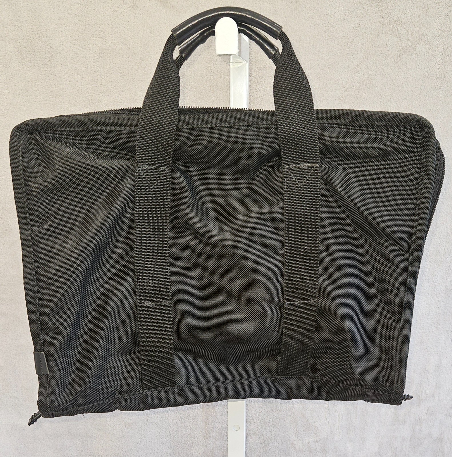 TUMI Black Ballistic Nylon Zip Around Expandable Document Organizer Briefcase