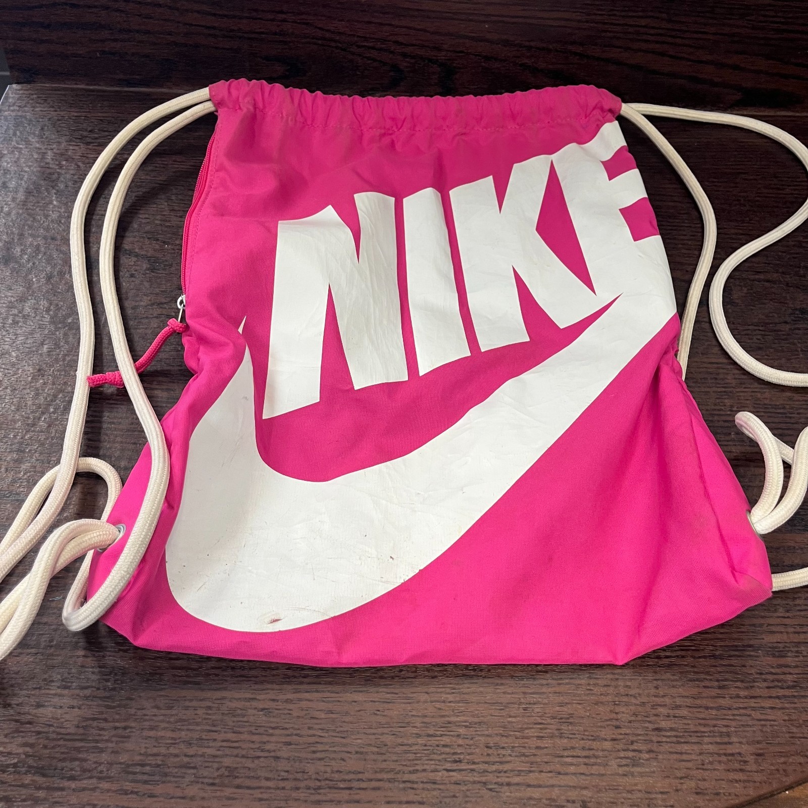 Nike Unisex Drawstring Backpack One Size Pink White Gym Sack Pack Bag SportCinch