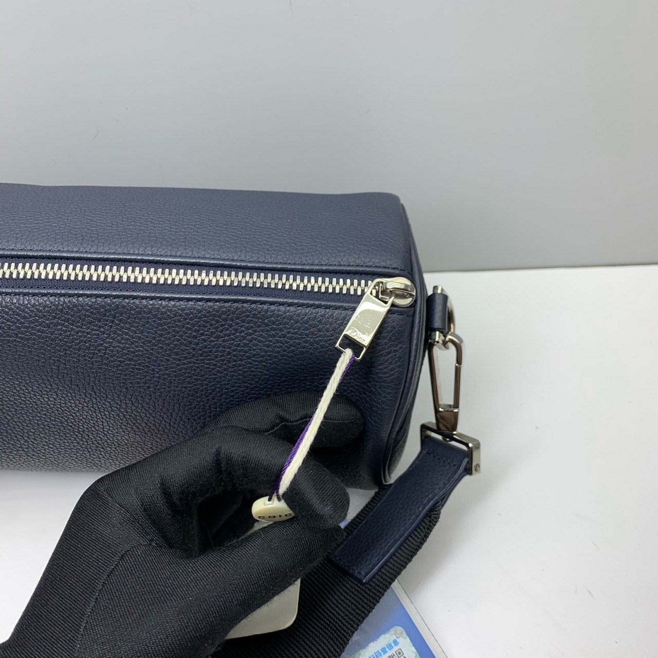 Dior Pre-Owned Authentic Atelier Navy Leather Crossbody Bag Free Shipping20x12cm