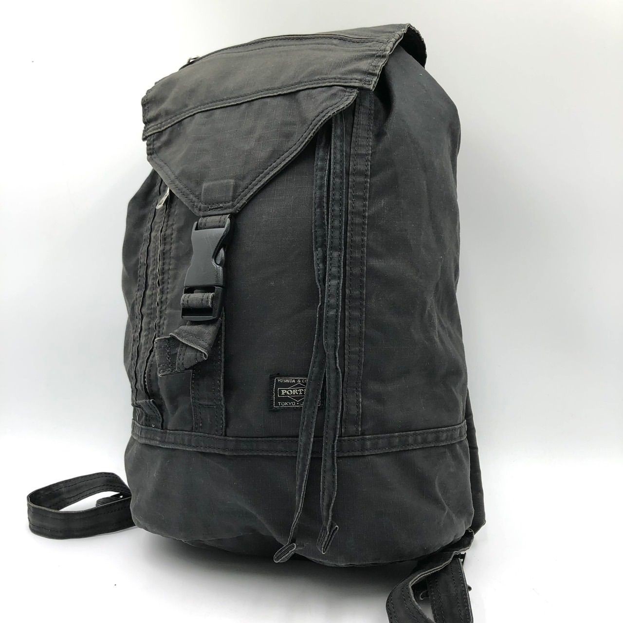 Authentic PORTER Yoshida Kaban Backpack Black Nylon 42cm x 26cm x 14cm with Flap