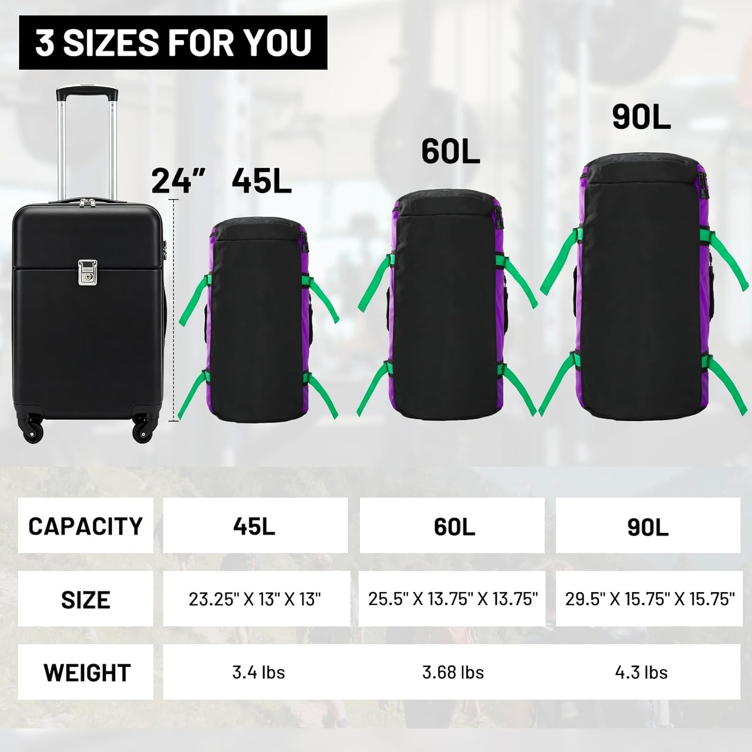 Large Duffle Bag Backpack for Travel Camping Gym Sports, 45L/60L/90L | Water Res