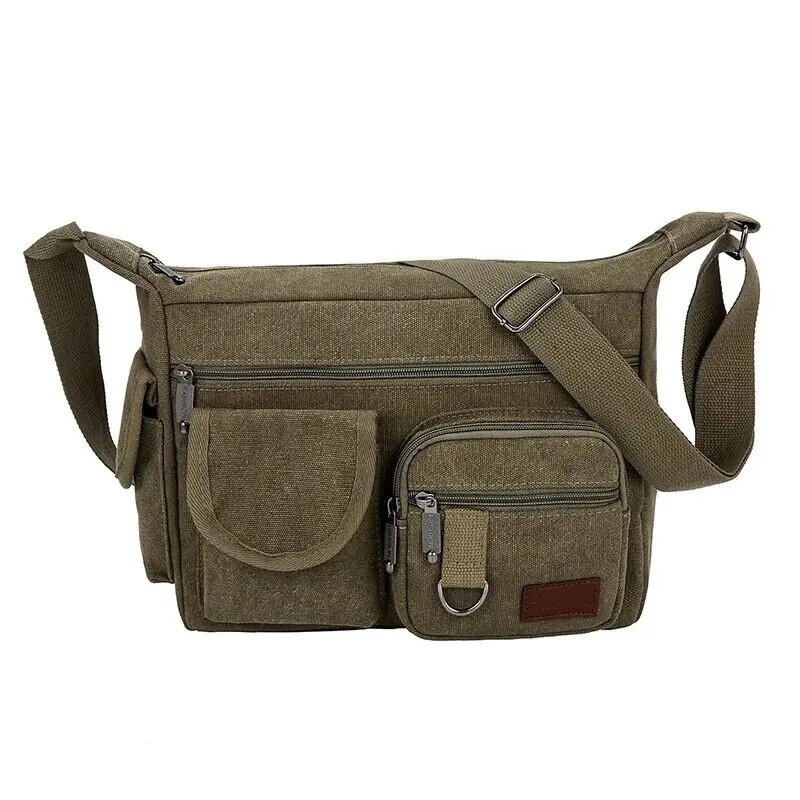 Men’s Large Capacity Canvas Shoulder Bag, Casual Backpack