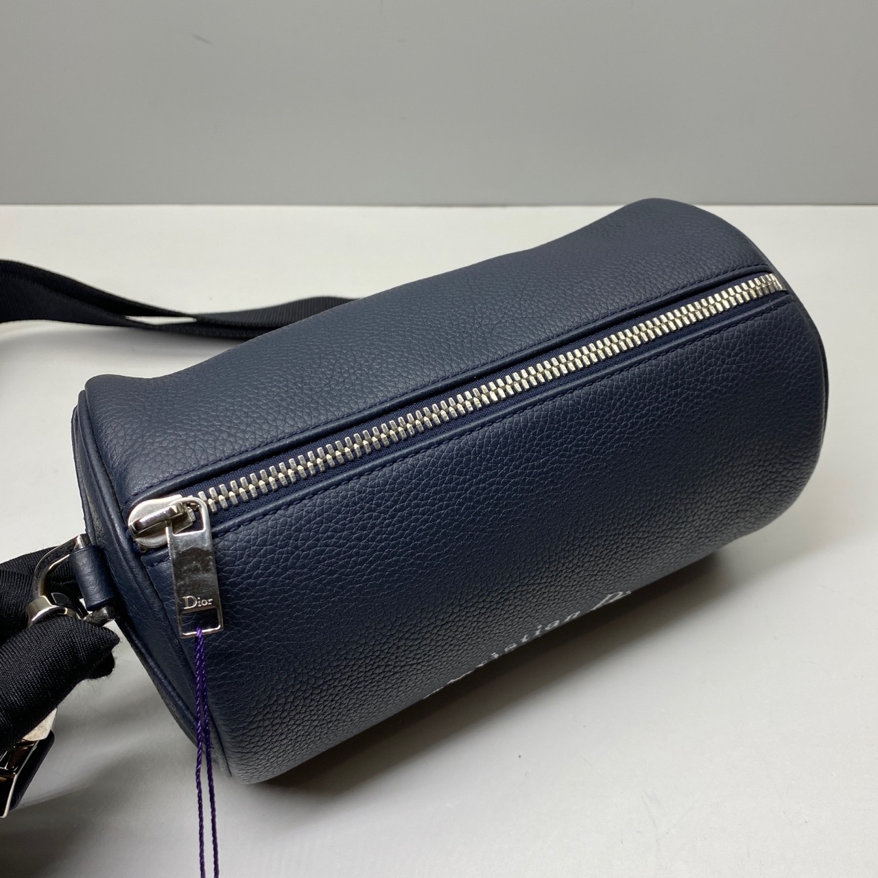 Dior Pre-Owned Authentic Atelier Navy Leather Crossbody Bag Free Shipping20x12cm