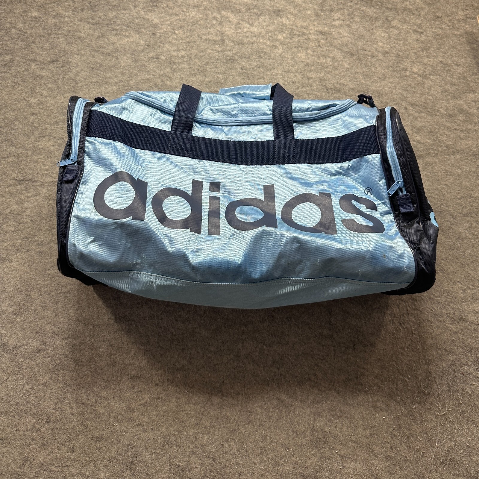 Adidas Duffle Bag Gym Travel Everyday Light Blue Polyester 23x10x12 Overnight