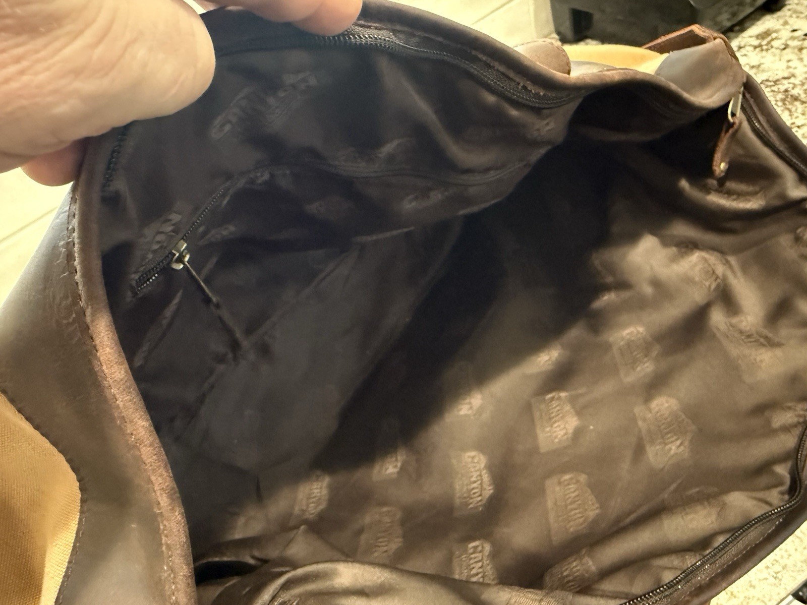 Canyon Outback Brown Leather & Canvas Travel Duffle Bag