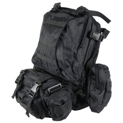 3 Day Assault Pack Black Special Ops Backpack Military MOLLE Rucksack