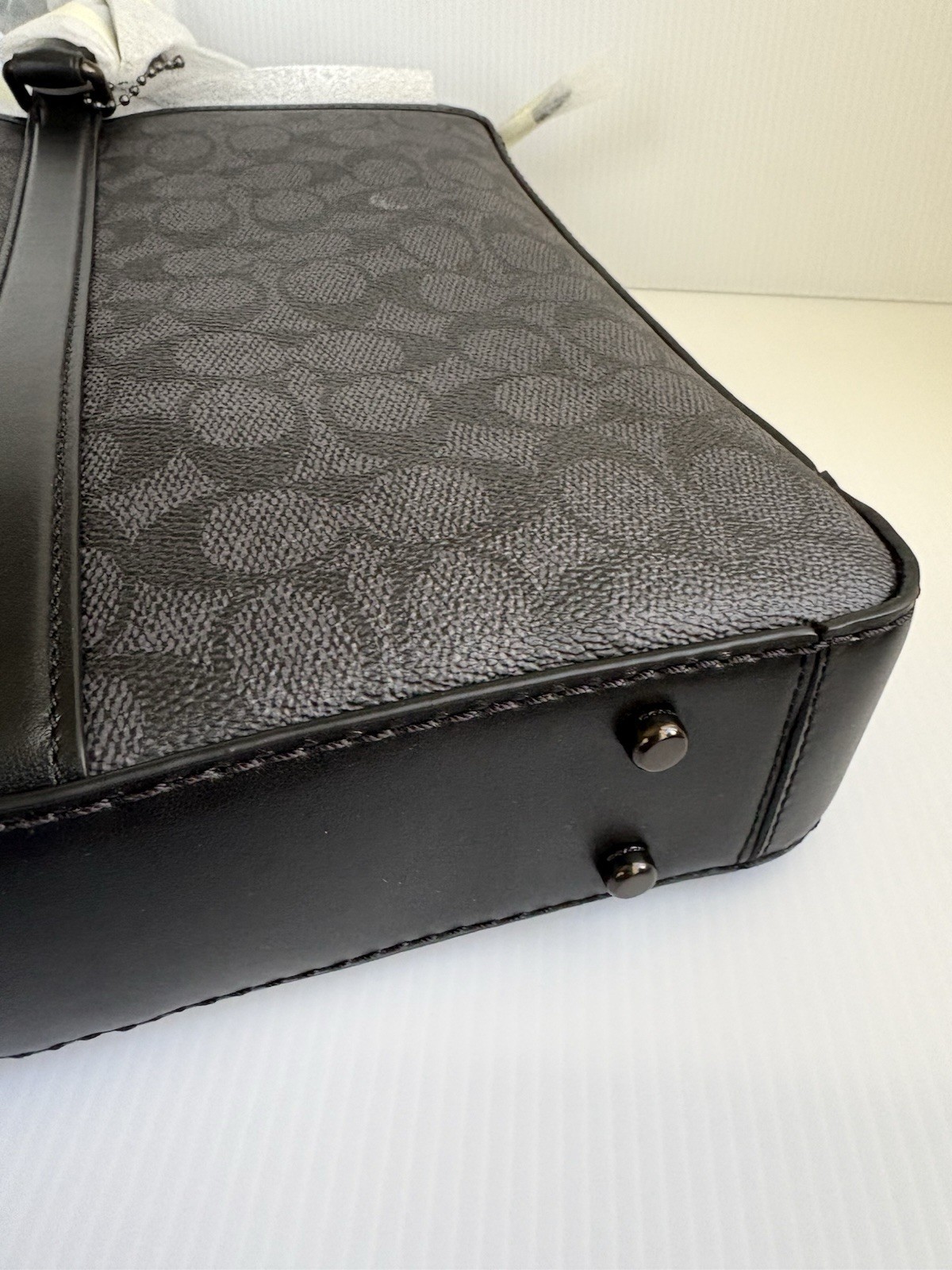 Coach Metropolitan Slim Briefcase in Signature CanvasCharcoal /Black NWT