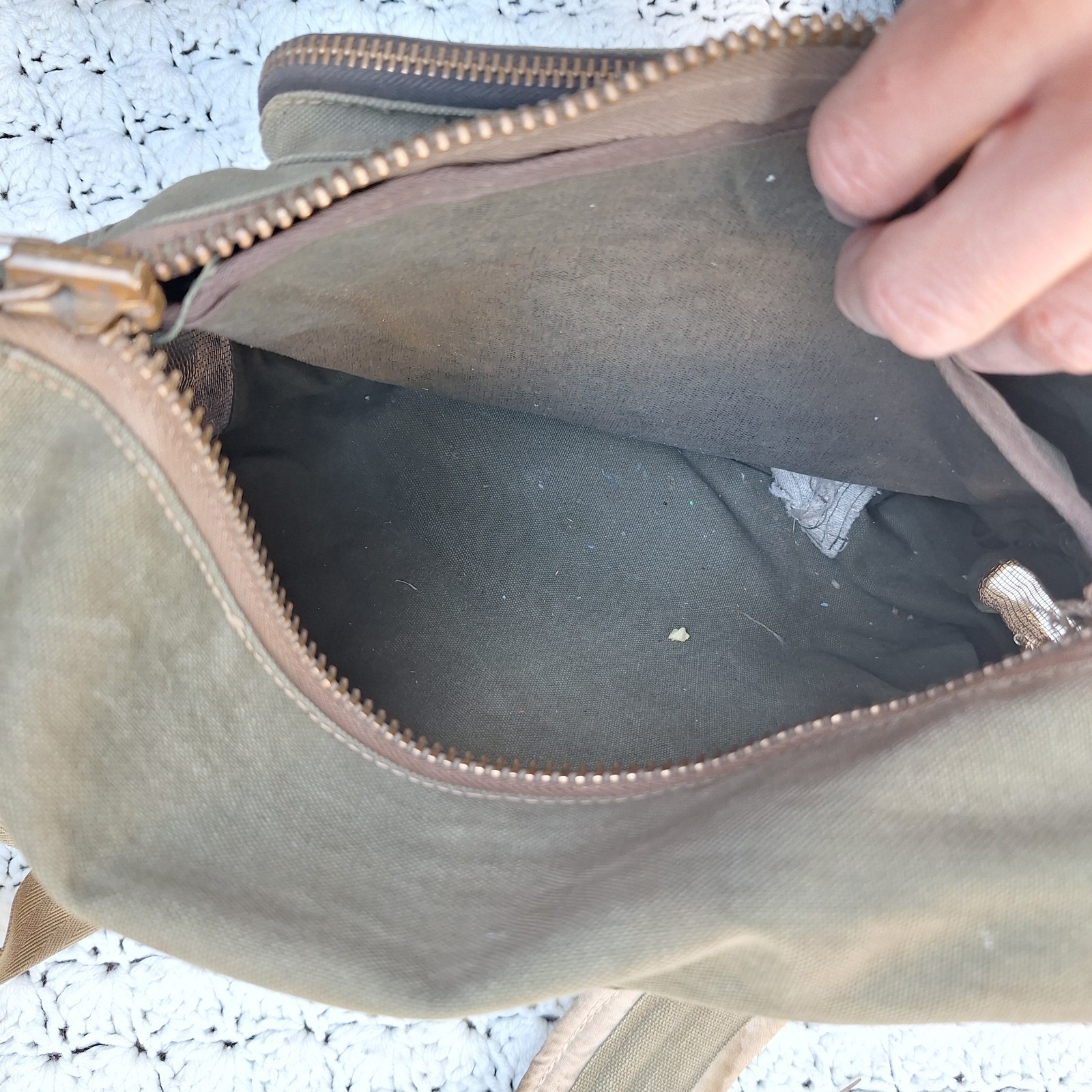 Vtg US Military Olive Drab Canvas Messenger Ammo Shoulder Bag Crossbody Talon