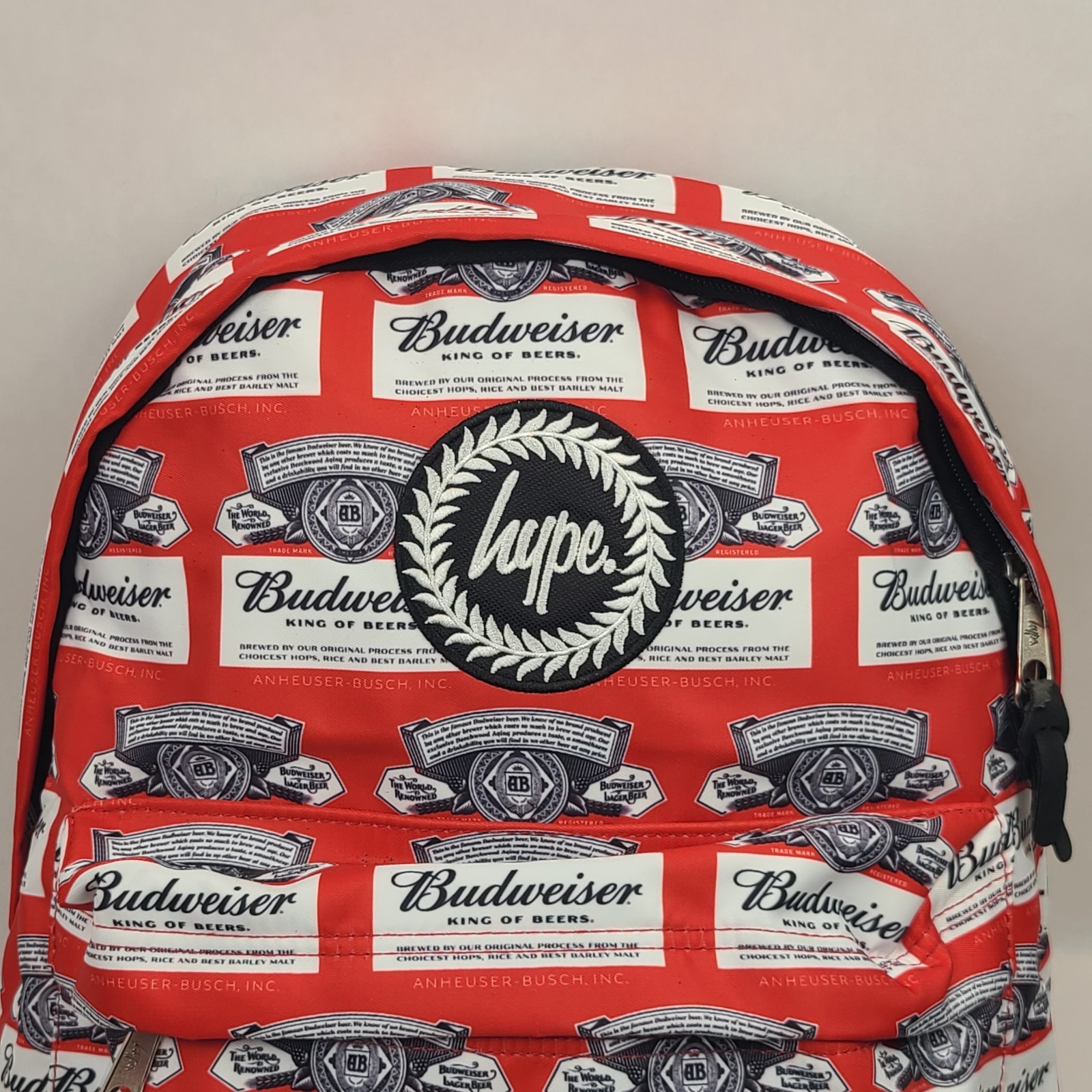 Hype X Budweiser Beer Collaboration Backpack w/ Bottle Opener All Over Print Red