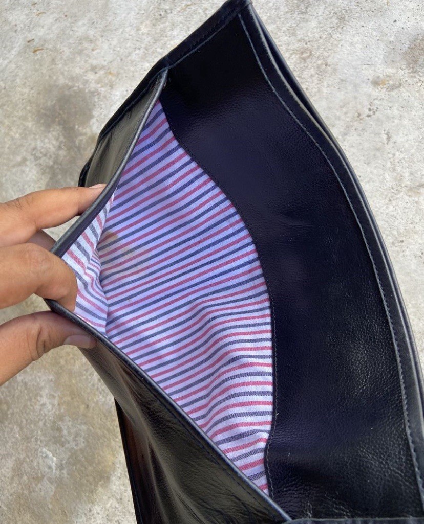 Thom Browne Pebble Grain Leather Tablet Clutch Bag