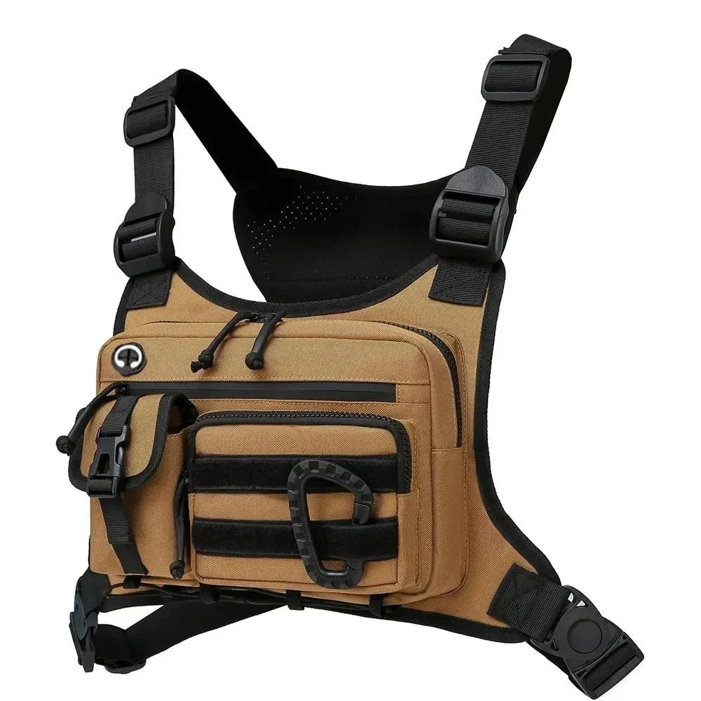 Sport Running Combat Chest Rig Bag Front Pouch Recon Kit Pack Protective Vest