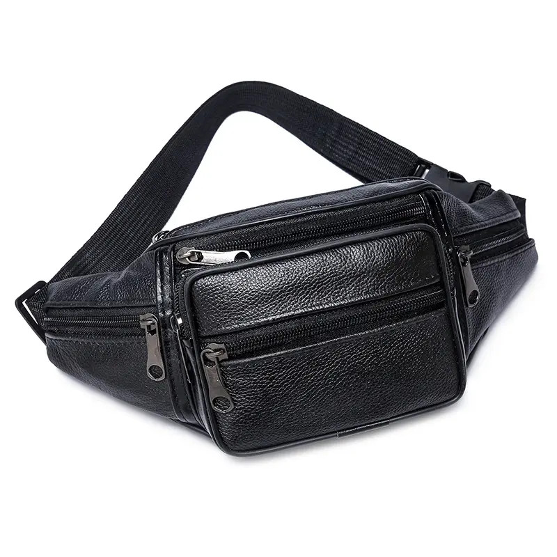 Stylish Premium Leather Fanny Pack Durable Waist Bag with Adjustable Strap