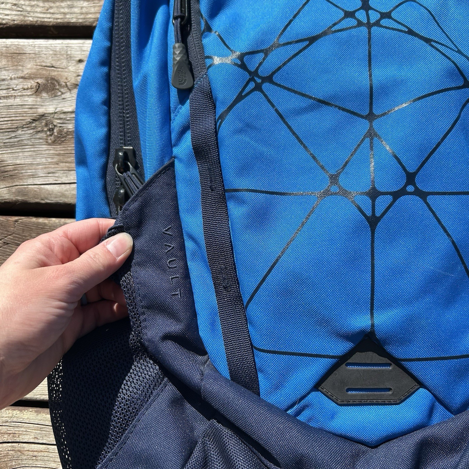 The North Face Vault Blue Backpack Laptop Hiking Outdoor School Travel Commuter