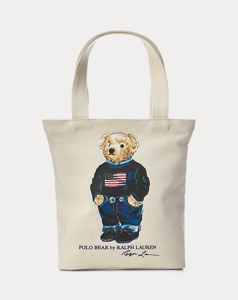 RALPH LAUREN Polo Bear Cotton Canvas Tote BRAND NEW