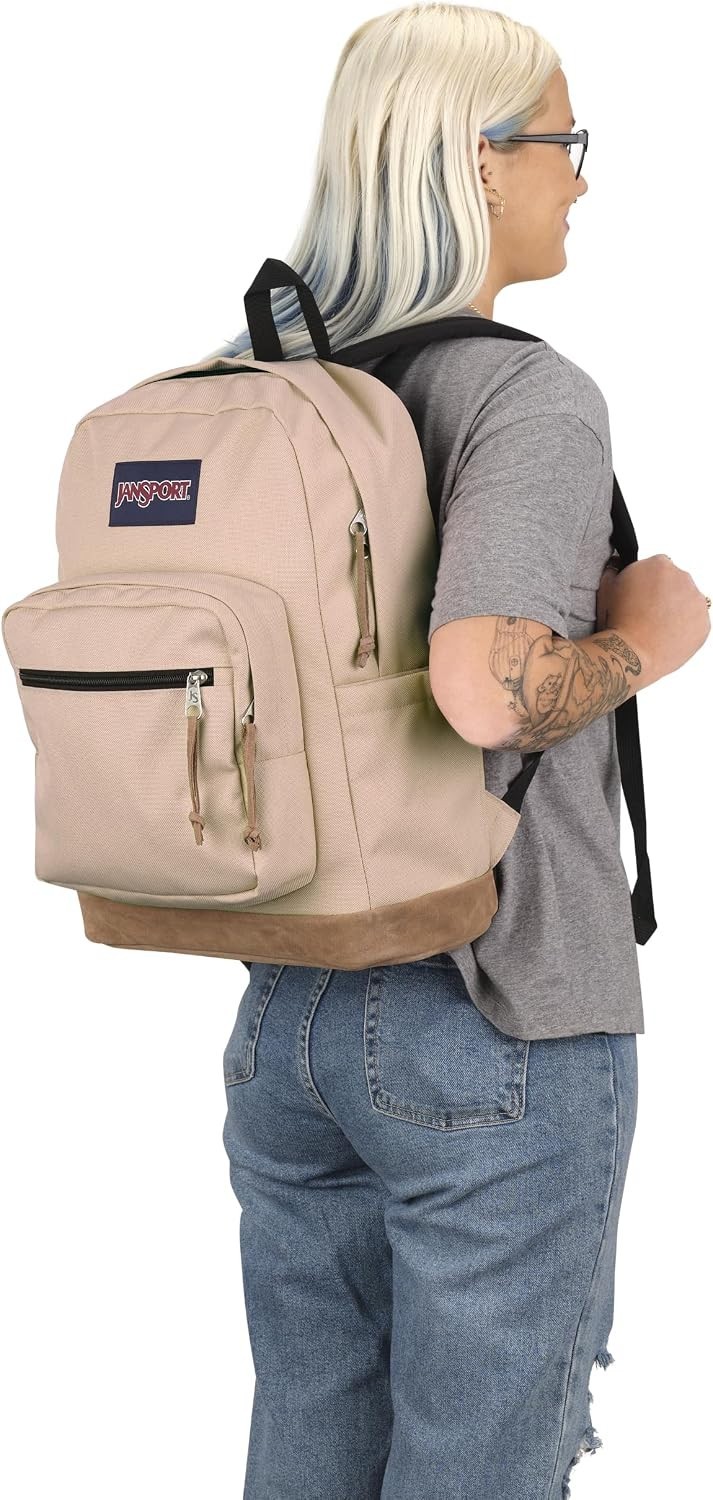 NEW JanSport “Right Pack” laptop backpack – Travertine (17.5″ x 12.5″ x 5.5″)