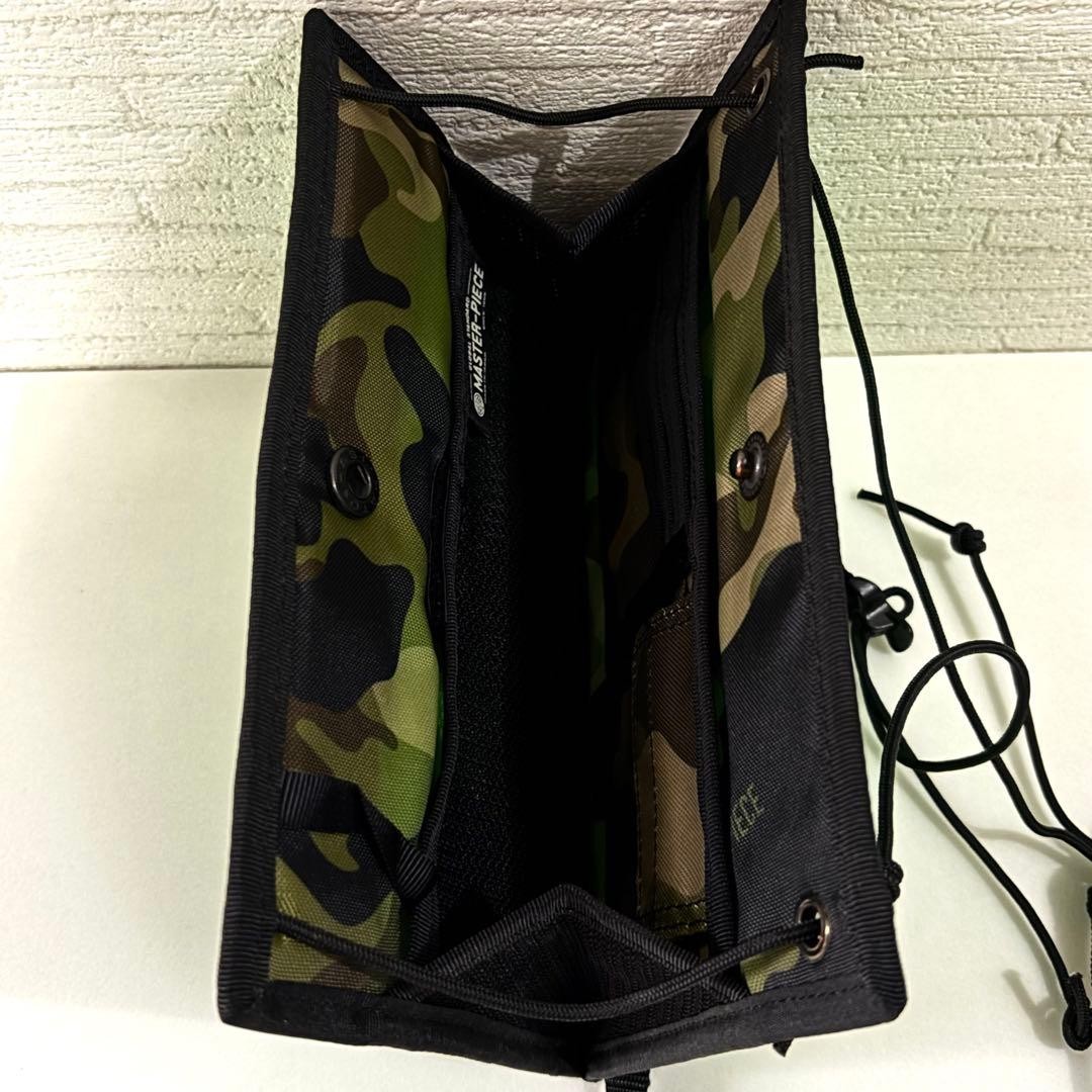 Master-Piece Multi-functional Sacoche Green Black 17x22cm Used Japan
