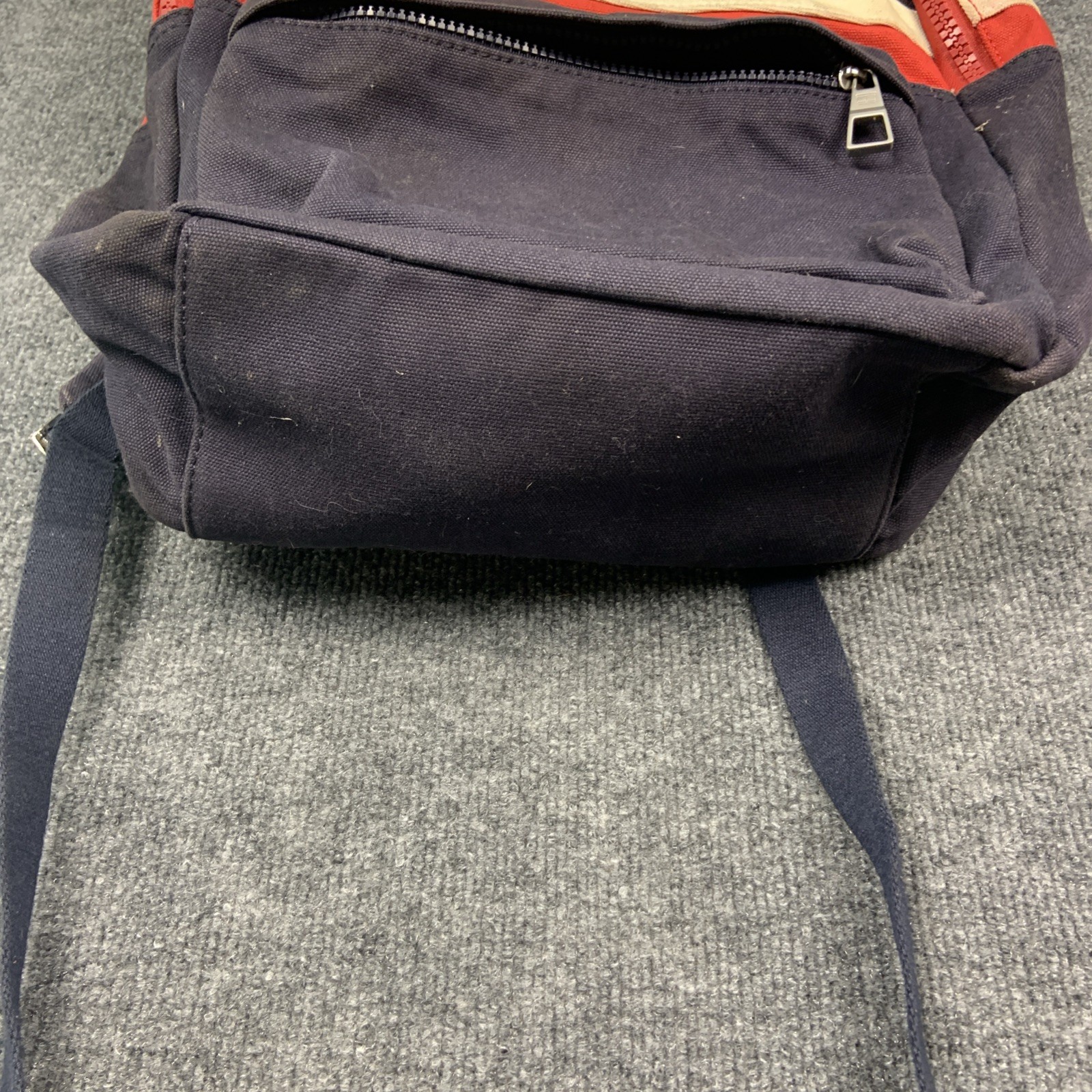 Vintage Tommy Hilfiger Red White Blue Navy 16″ Canvas Heavy Duty Backpack