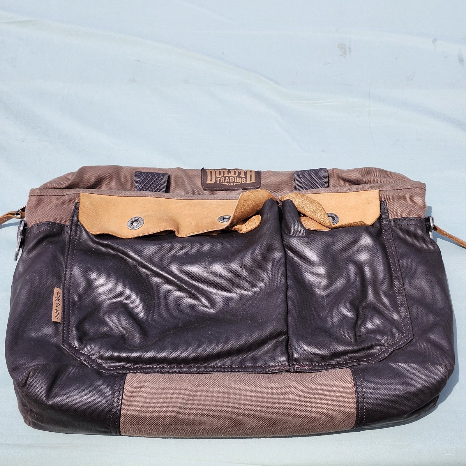 Duluth Trading Co Fire Hose Canvas and Leather Briefcase Laptop Bag