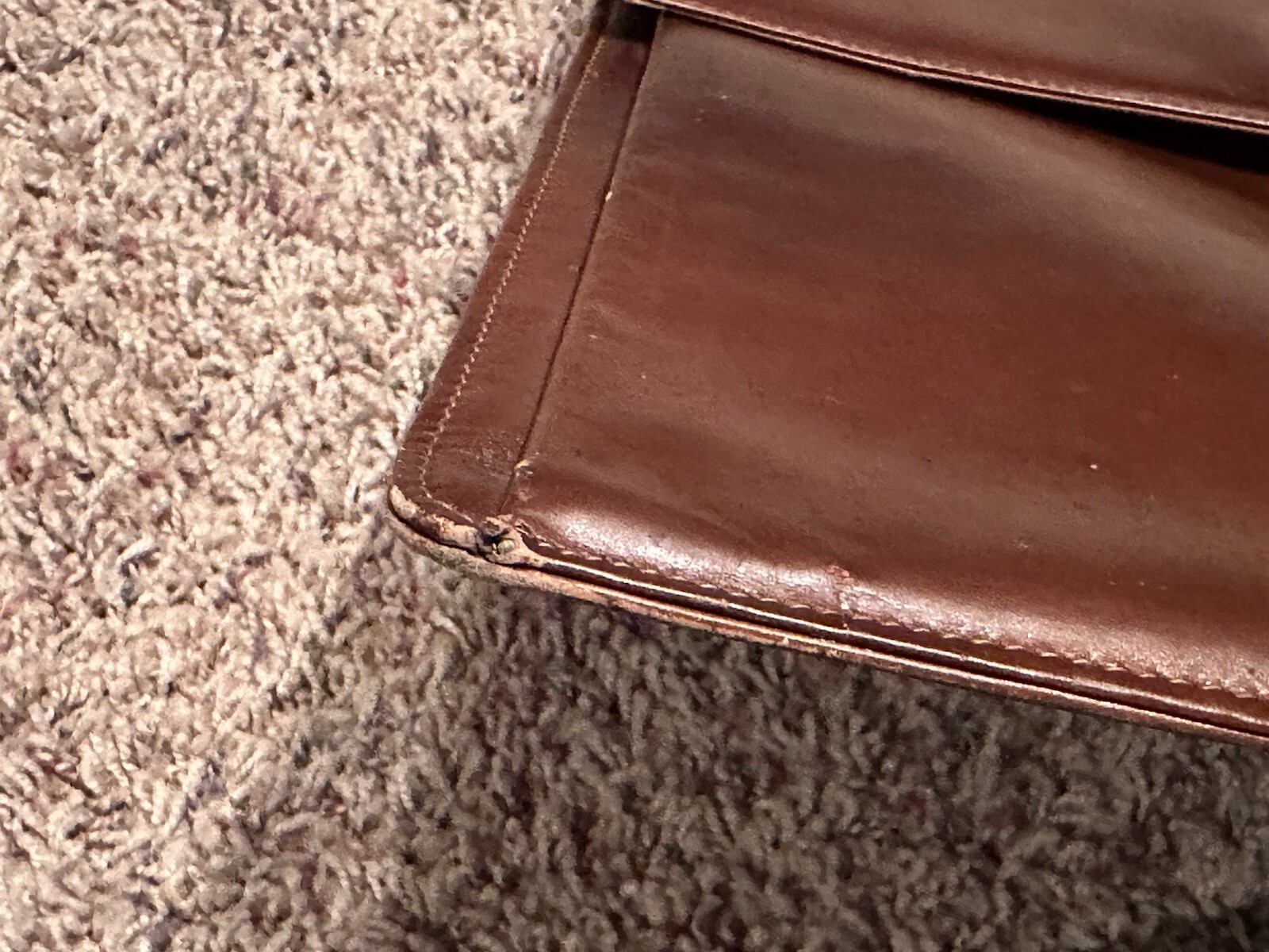Vintage Leather Lockable Folder Portfolio Document Holder – 3 compartments & Key