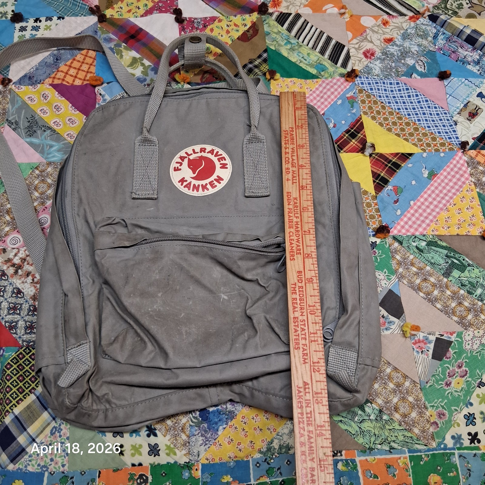 Fjallraven Kanken Backpack Classic Gray Distressed Made in Sweden