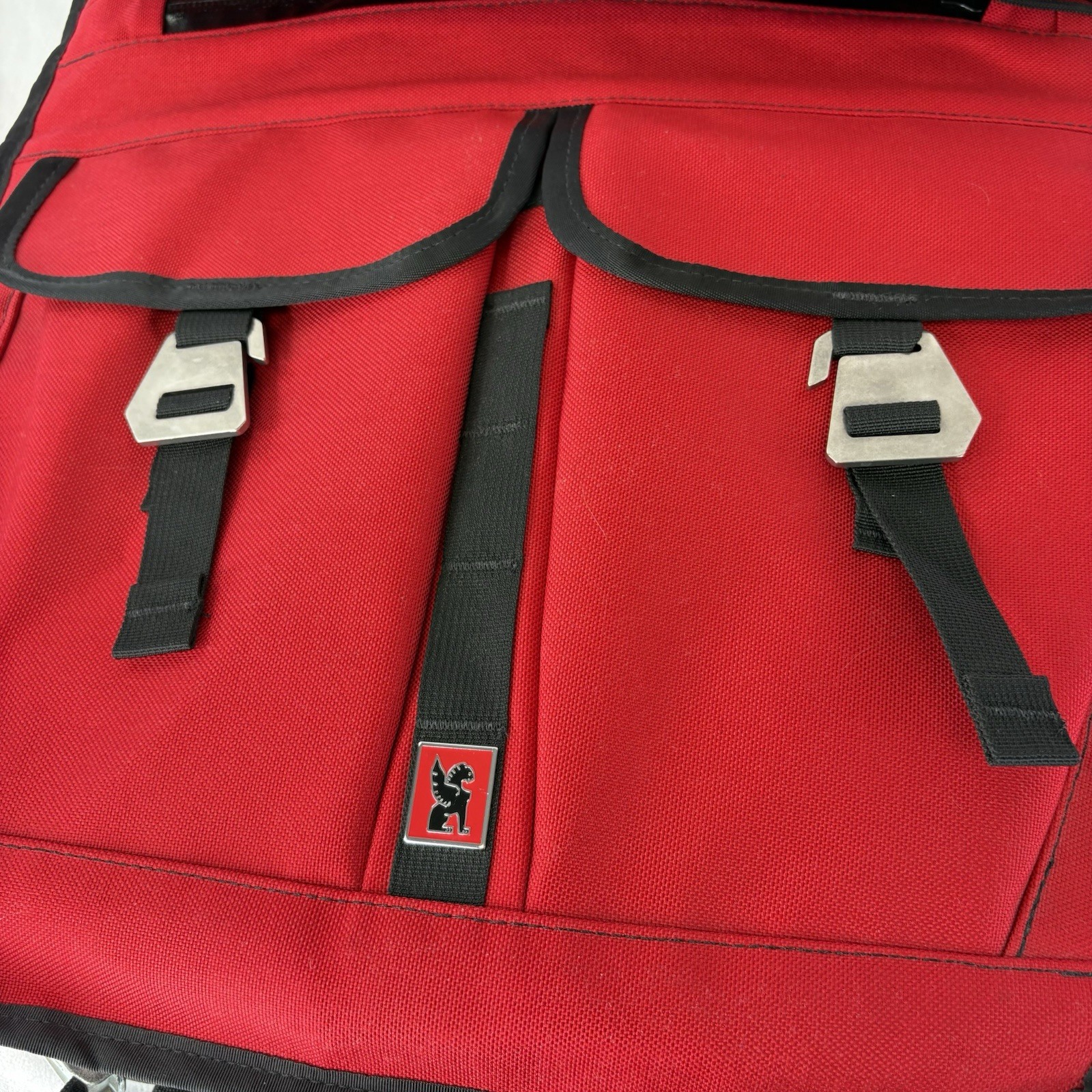 Chrome Industries Orlov Rolltop Backpack – Red – Commuter Bag w/ Pouch