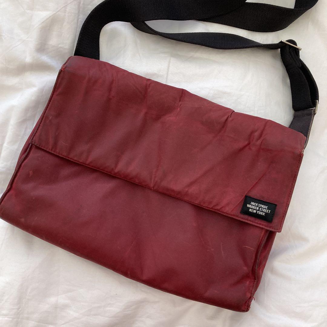 JACK SPADE Messenger bag Men’s dark red height 23cm width 32cm depth 7cm damage
