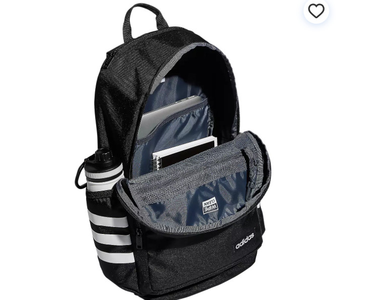 ADIDAS CLASSIC 3S 4 BACKPACK BLACK Laptop/TECH SILVER STRIPES – $50 MSRP