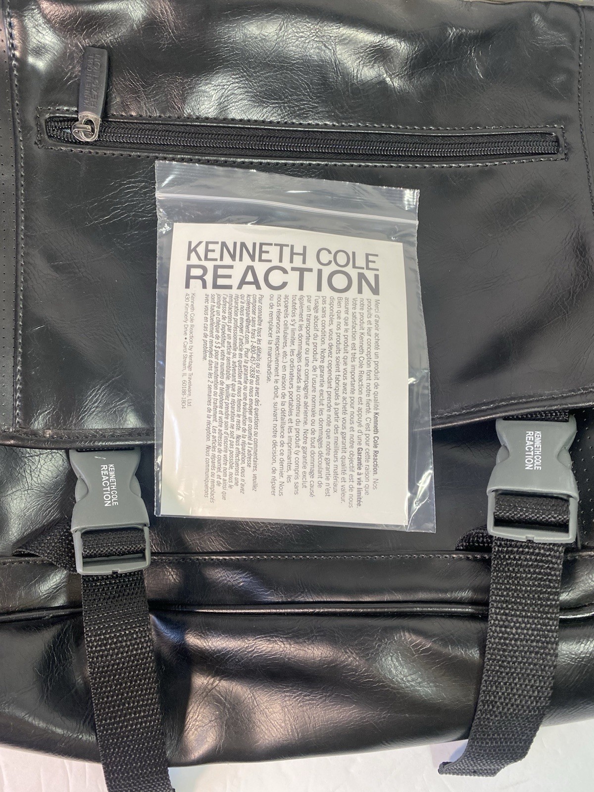 Kenneth Cole Bag Reaction Black Messenger Laptop Sleeve Adj Strap 535505 NEW